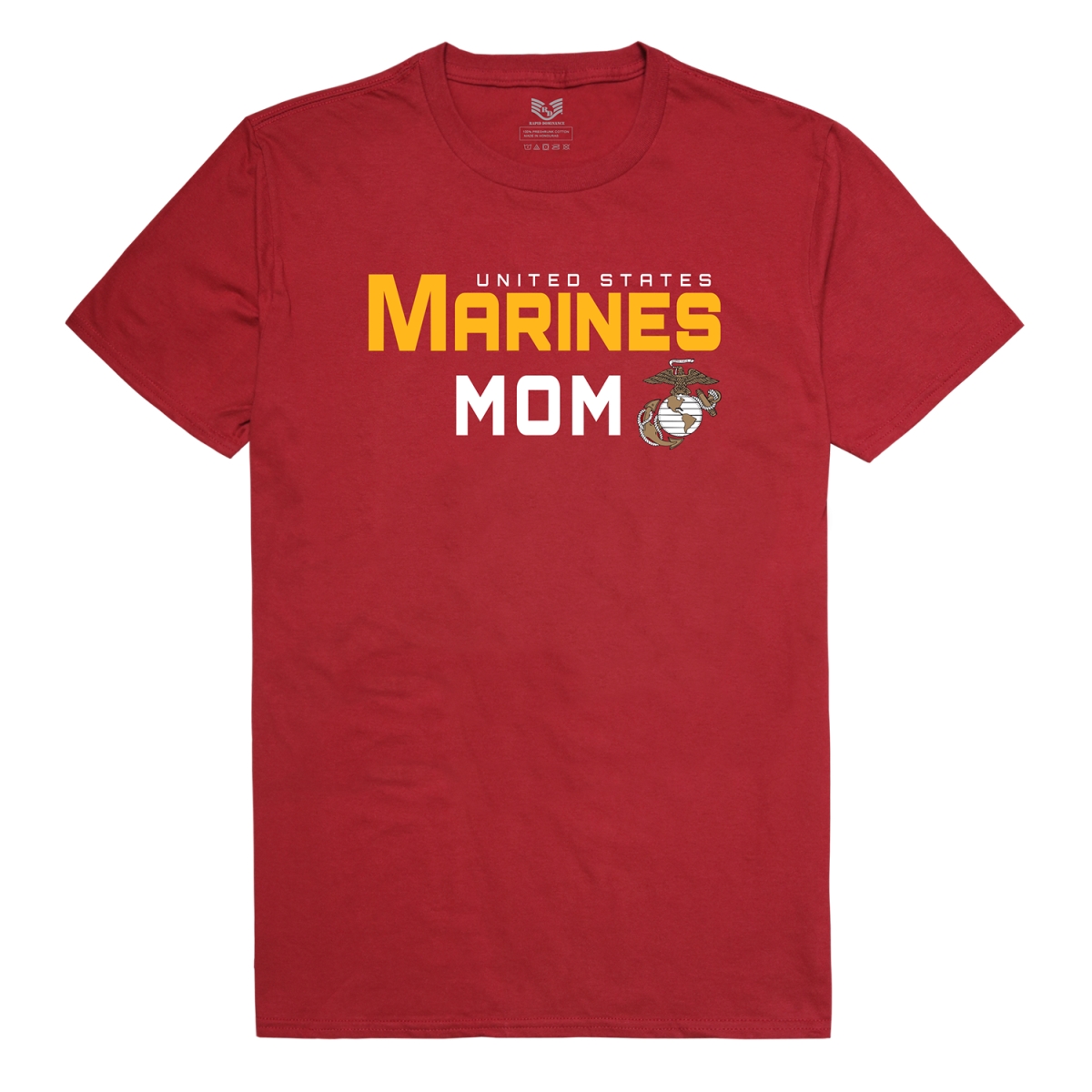 RS2-MC4-CAR-02 Relaxed Graphic Marines Mom Short Sleeve T-Shirt, Cardinal - Medium
