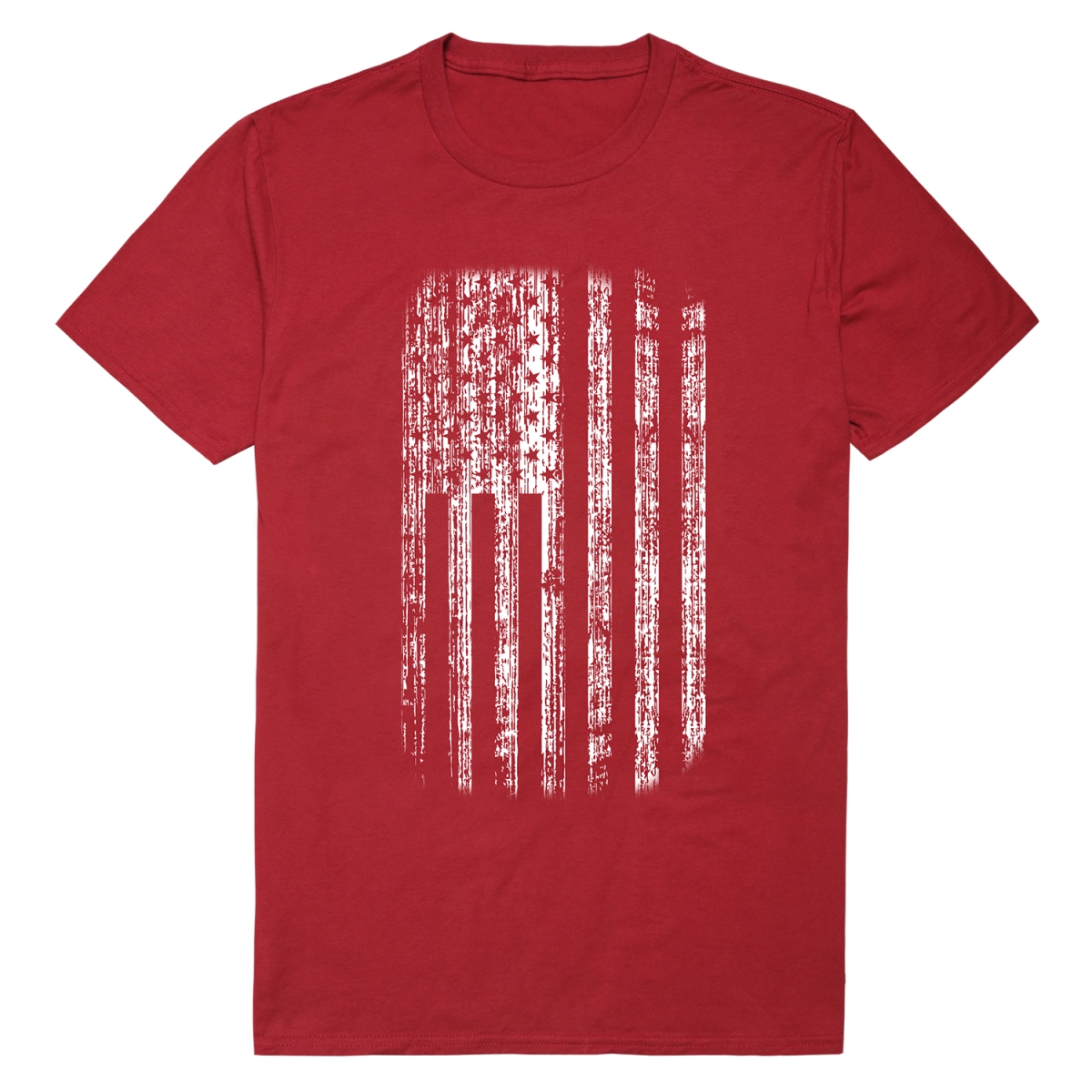 RS6-USA-CR2-01 Distressed American Flag Short Sleeve T-Shirt, Cardinal - Small
