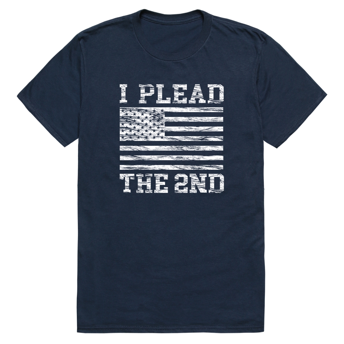 RS8-IP2-NVY-02 Distressed I Plead the 2nd Short Sleeve T-Shirt, Navy - Medium