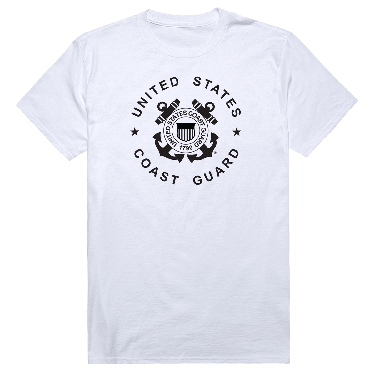 AM5-CG9-WHT-01 Basic Military USCG 9 Short Sleeve T-Shirt, White - Small
