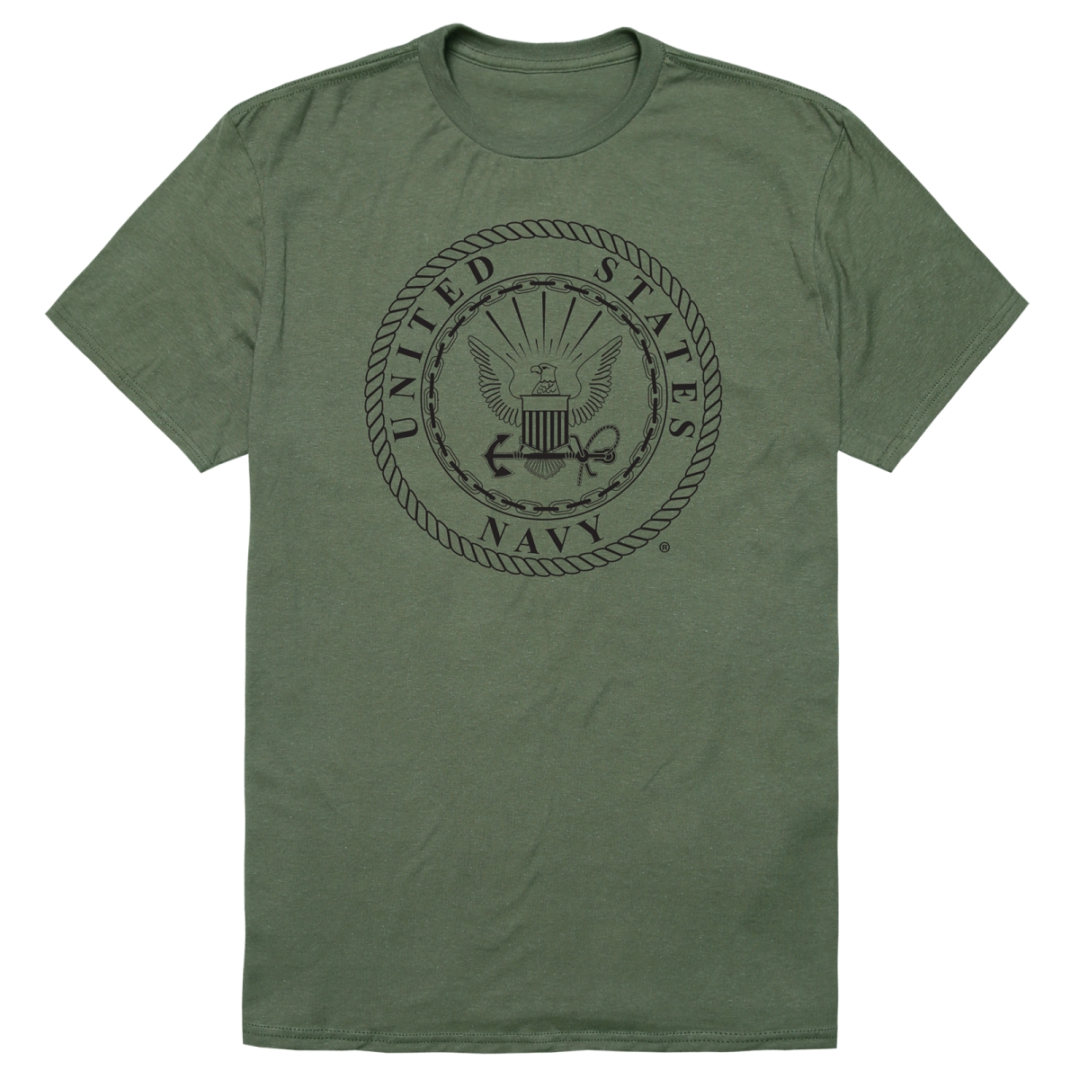 AM5-NA8-OLV-01 Basic Military US Navy 8 Short Sleeve T-Shirt, Olive - Small