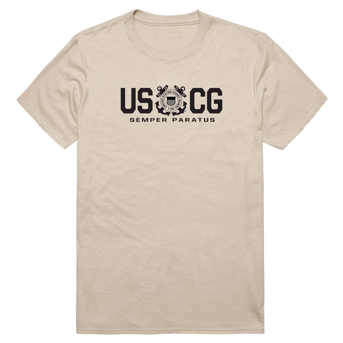 AM5-CG8-SND-02 Basic Military USCG 8 Short Sleeve T-Shirt, Sand - Medium