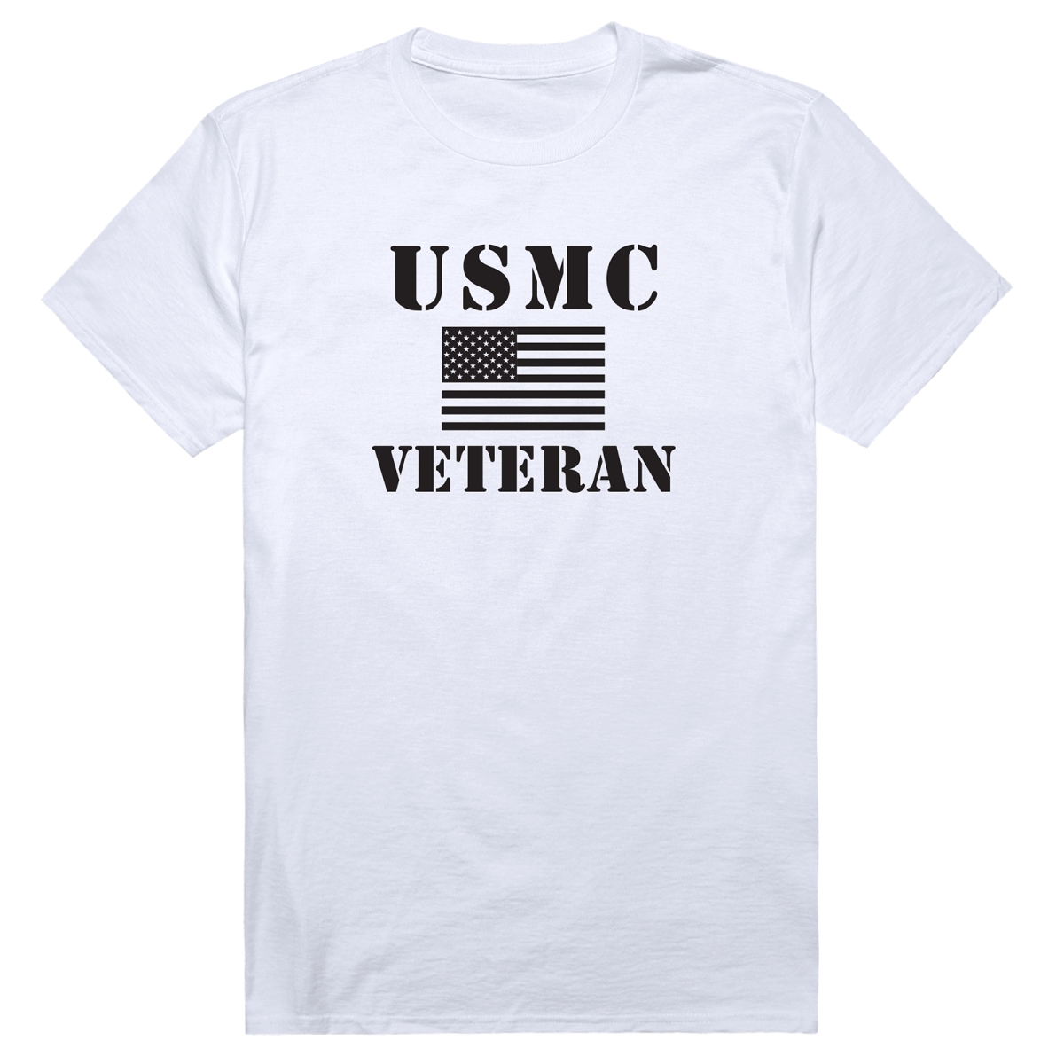 AM5-MC6-WHT-04 Basic Military US Marines 6 Short Sleeve T-Shirt, White - Extra Large