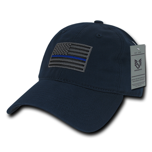 Thin Blue Line Relaxed Graphic Cap, Navy