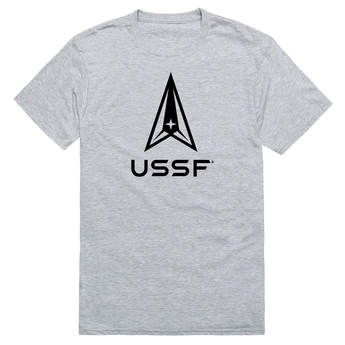 AM5-SF1-HGY-02 Basic Military US Space Force 1 Short Sleeve T-Shirt, Heather Gray - Medium
