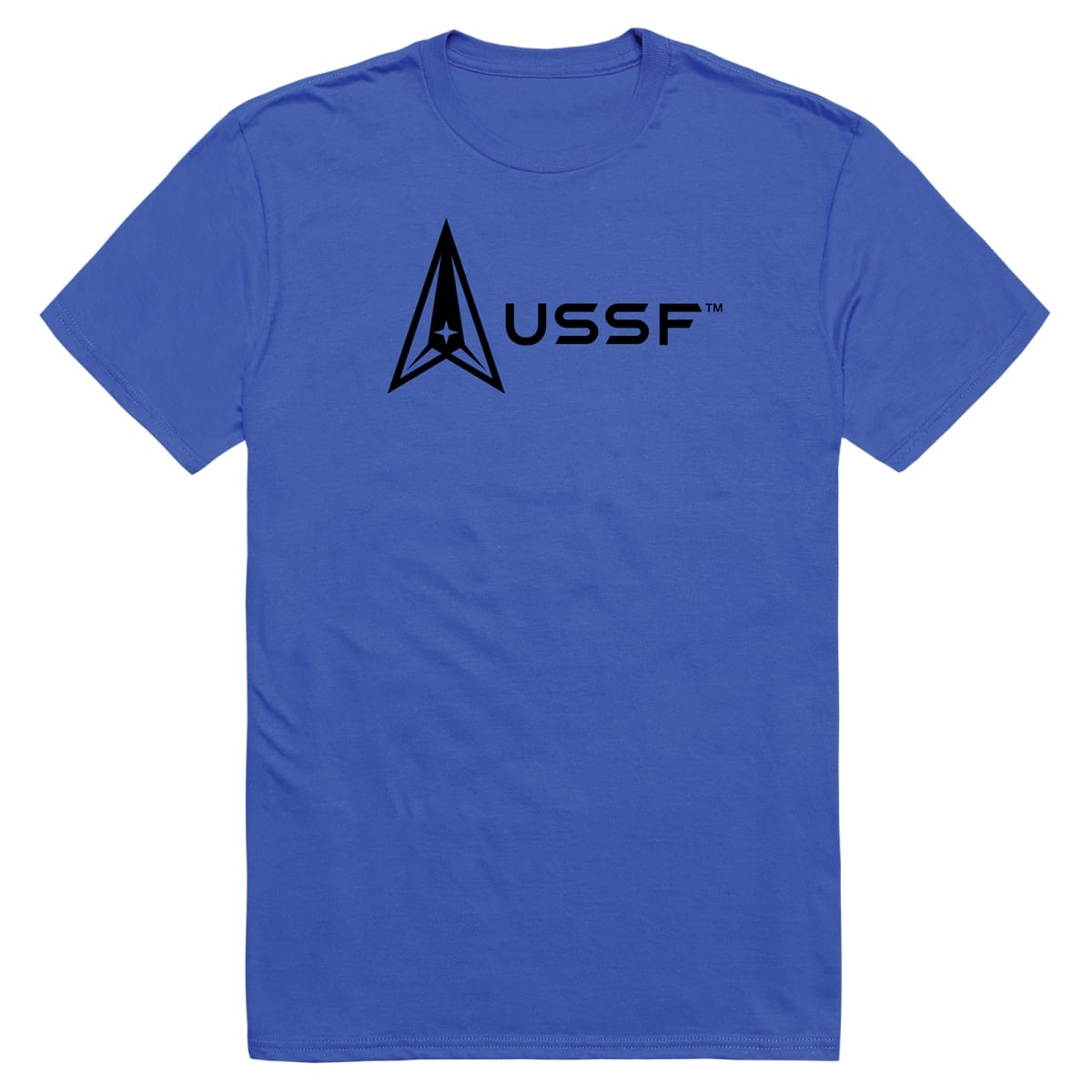 AM5-SF2-RYL-04 Basic Military US Space Force 2 Short Sleeve T-Shirt, Royal Blue - Extra Large