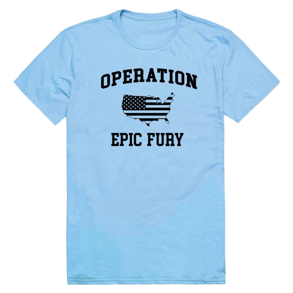 AM0-262-SKY-02 Operation War Epic Fury Map Short Sleeve T-Shirt, Sky Blue - Medium