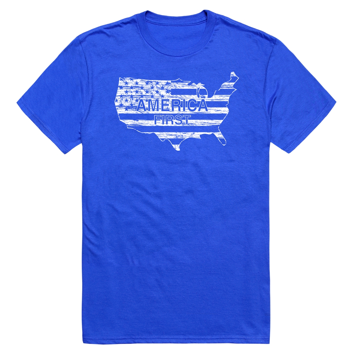 AM1-201-RYL-02 America First Short Sleeve T-Shirt, Royal Blue - Medium