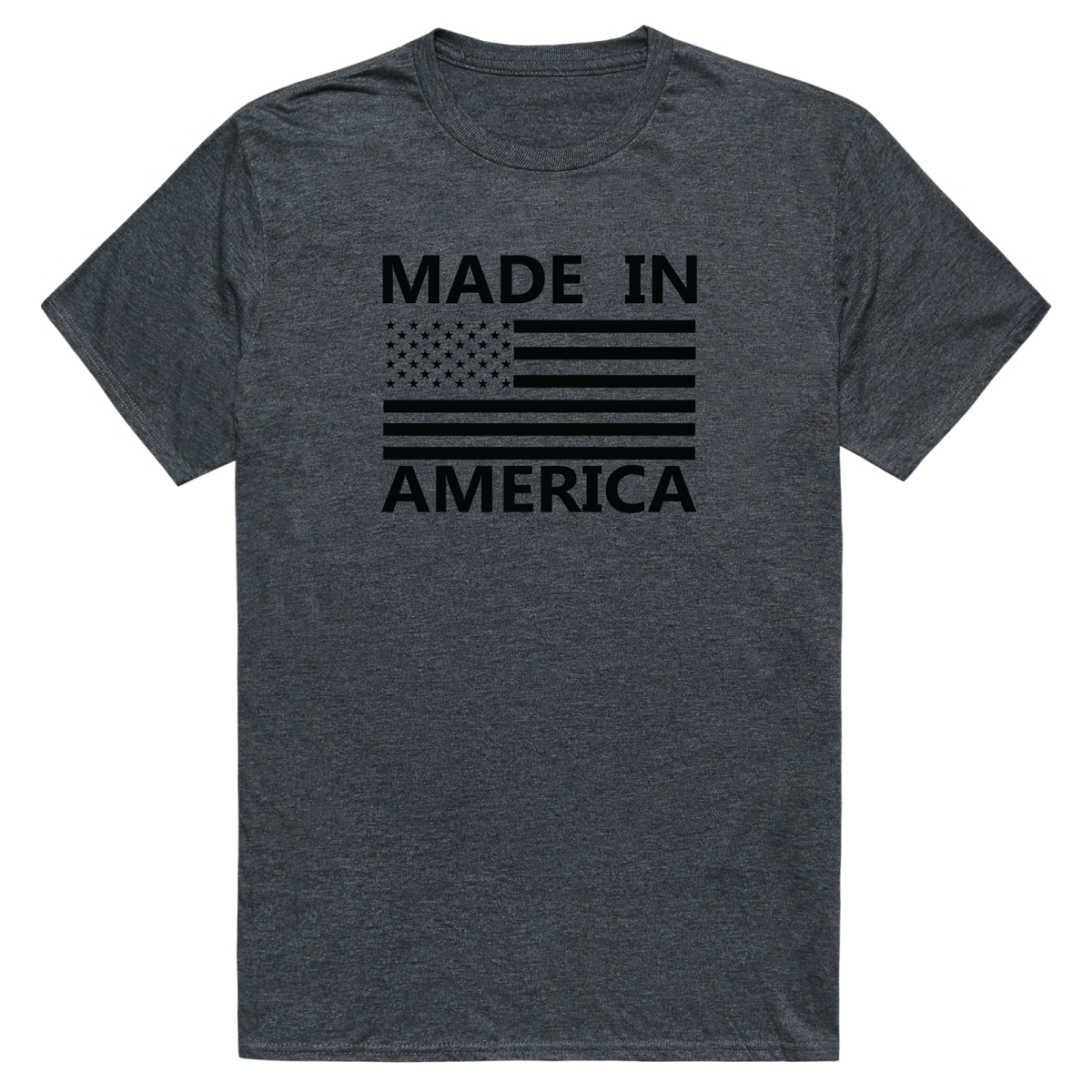 AM3-214-HCH-04 America Basic Made in America Short Sleeve T-Shirt, Heather Charcoal - Extra Large