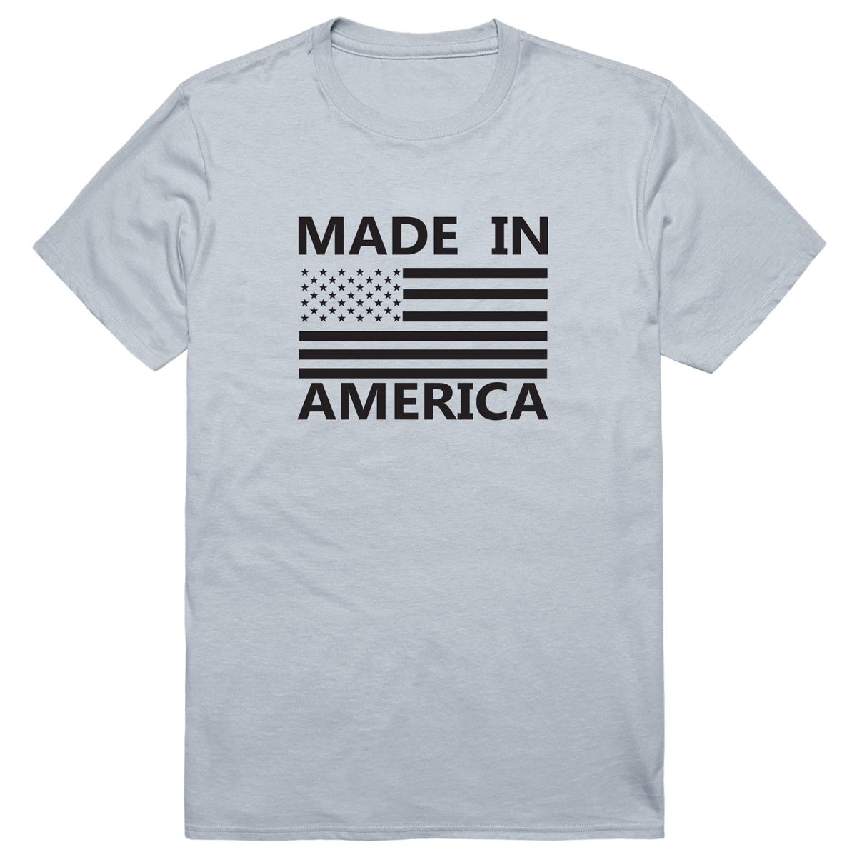 AM3-214-SIL-03 America Basic Made in America Short Sleeve T-Shirt, Silver - Large