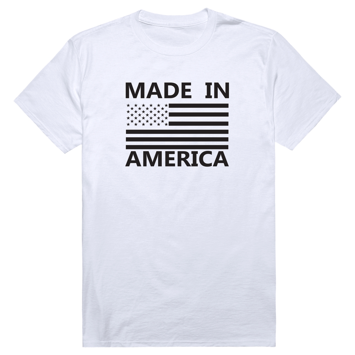 AM3-214-WHT-04 America Basic Made in America Short Sleeve T-Shirt, White - Extra Large