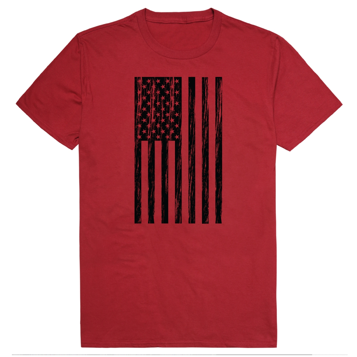 AM3-224-CAR-04 America Basic Flag Vertical Short Sleeve T-Shirt, Cardinal - Extra Large