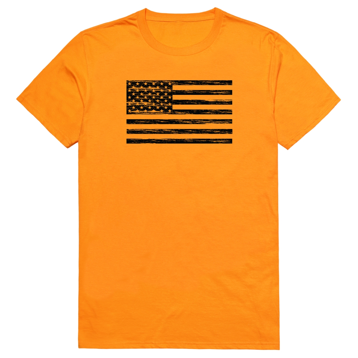 AM3-225-GLD-01 America Basic Flag Horizontal Short Sleeve T-Shirt, Gold - Small