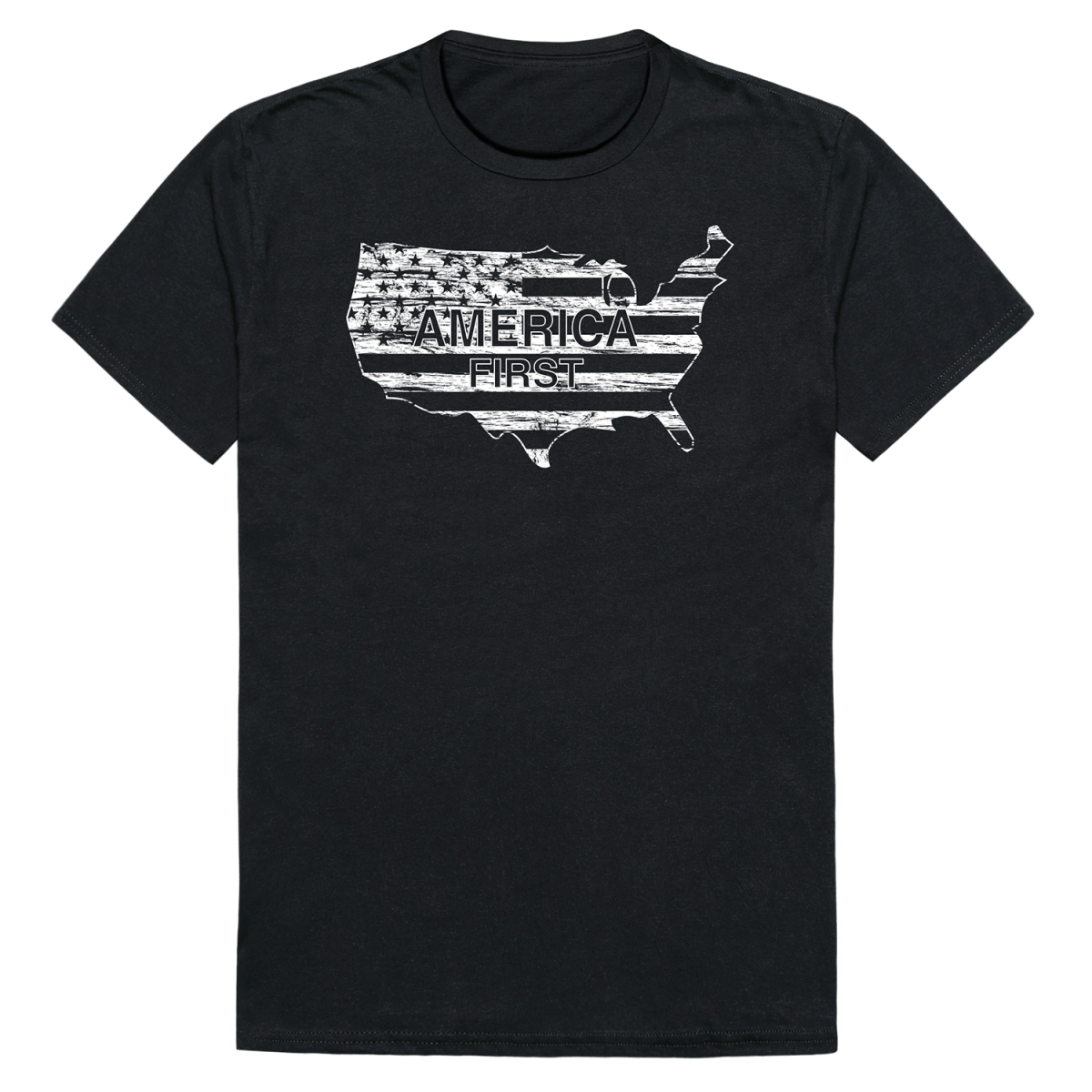 AM1-201-BLK-02 America First Short Sleeve T-Shirt, Black - Medium