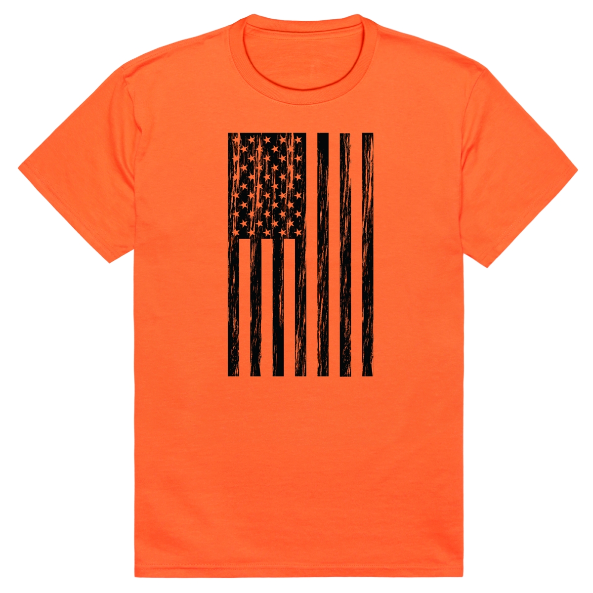 AM3-224-ORN-01 America Basic Flag Vertical Short Sleeve T-Shirt, Orange - Small
