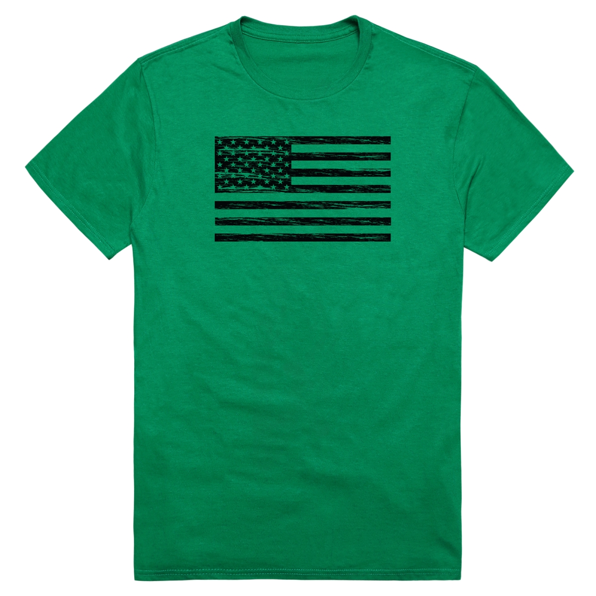 AM3-225-KEL-02 America Basic Flag Horizontal Short Sleeve T-Shirt, Kelly - Medium
