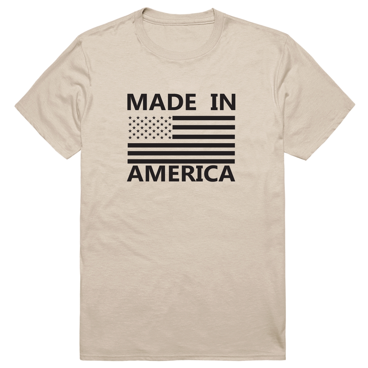 AM3-214-SND-03 America Basic Made in America Short Sleeve T-Shirt, Sand - Large