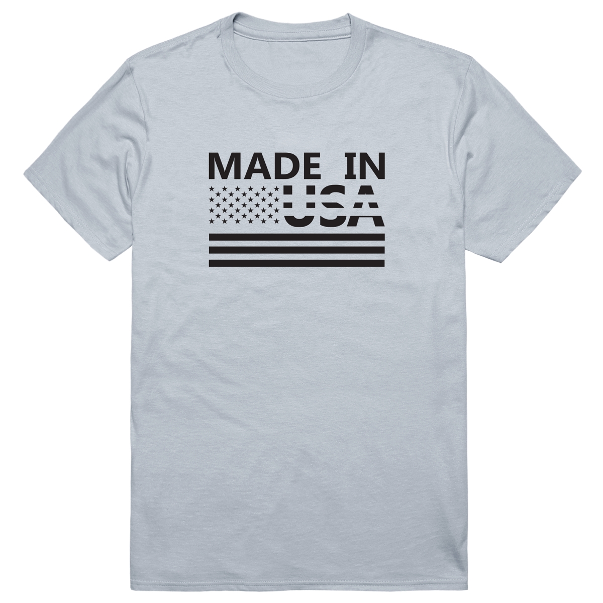 AM3-215-SIL-02 America Basic Made in USA Short Sleeve T-Shirt, Silver - Medium