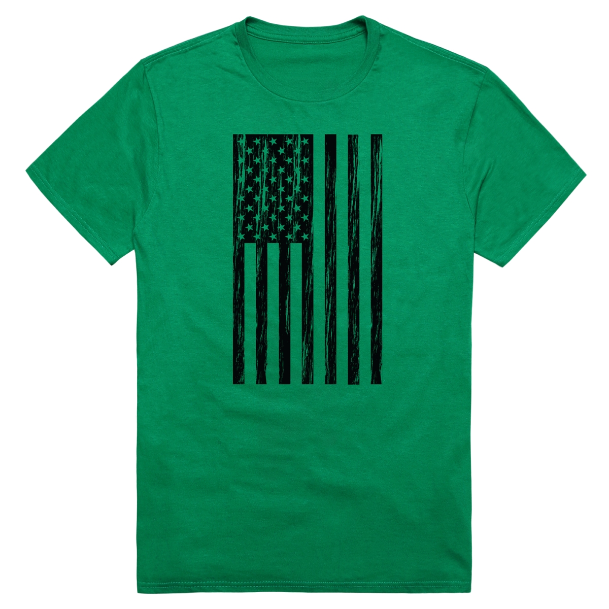 AM3-224-KEL-02 America Basic Flag Vertical Short Sleeve T-Shirt, Kelly - Medium