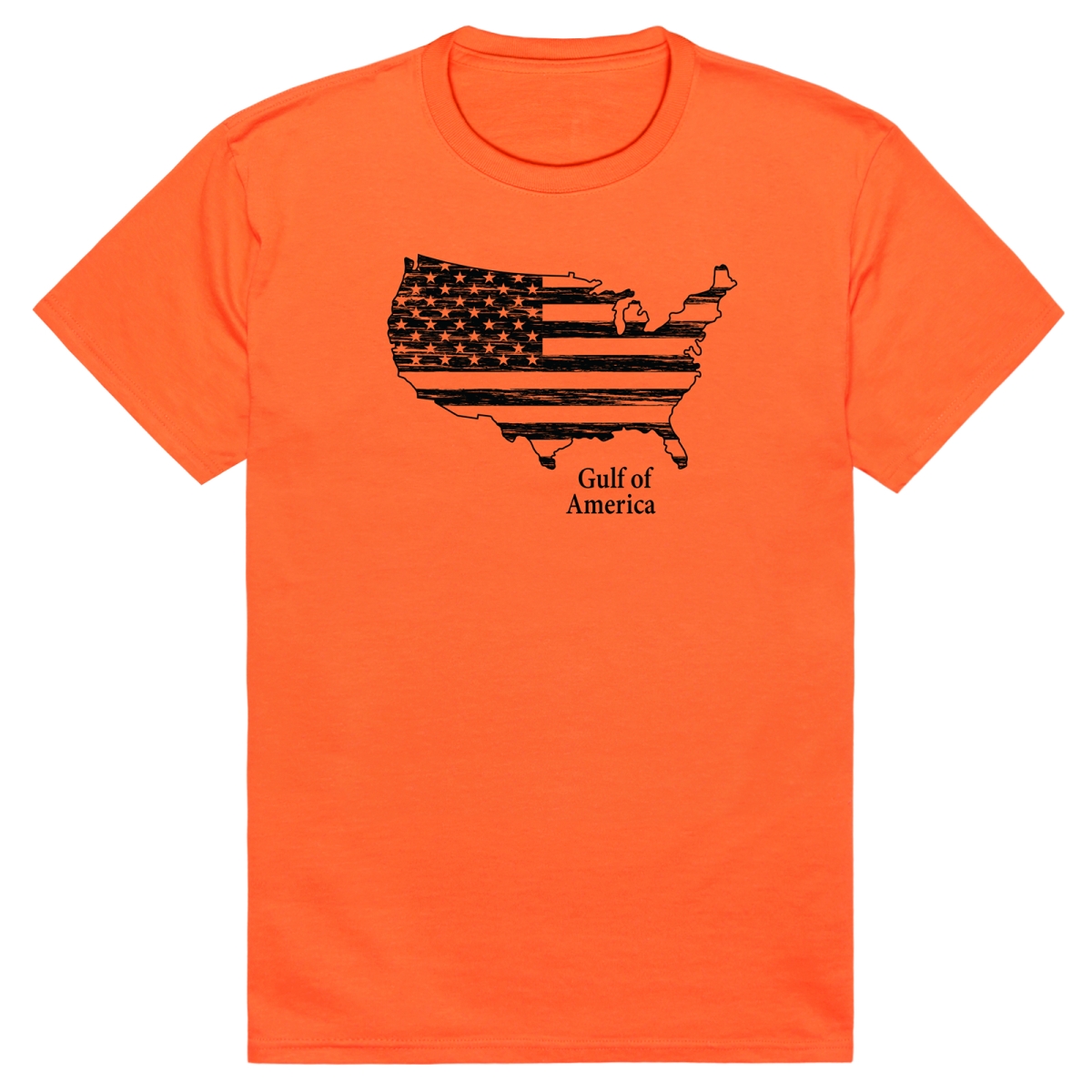 AM3-227-ORN-01 America Basic Gulf Short Sleeve T-Shirt, Orange - Small