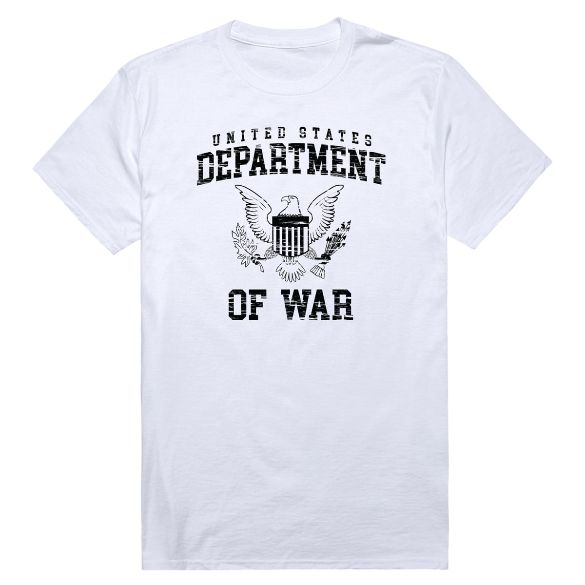 AM1-232-WHT-02 America Department of War 2 Short Sleeve T-Shirt, White - Medium