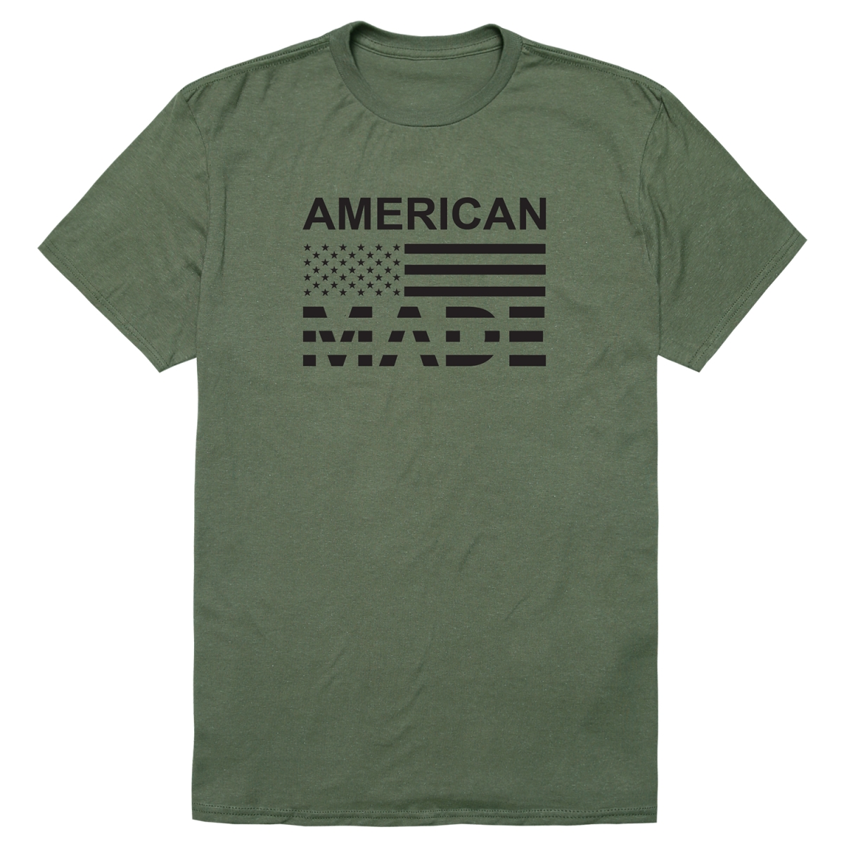 AM3-213-OLV-04 America Basic American Made Short Sleeve T-Shirt, Olive - Extra Large