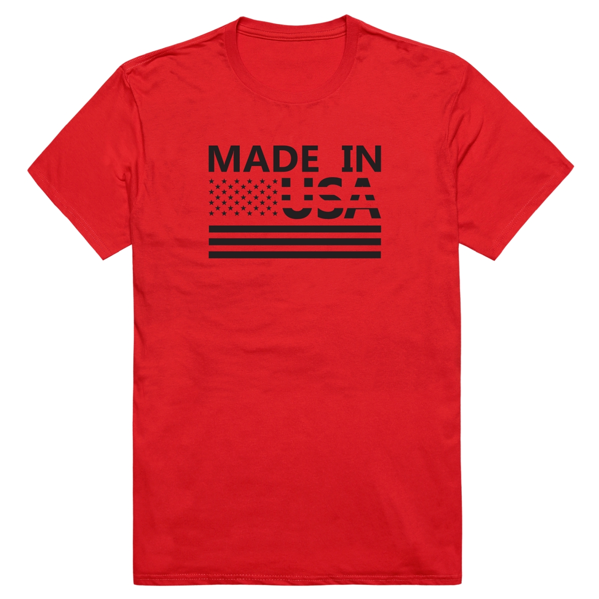 AM3-215-RED-01 America Basic Made in USA Short Sleeve T-Shirt, Red - Small