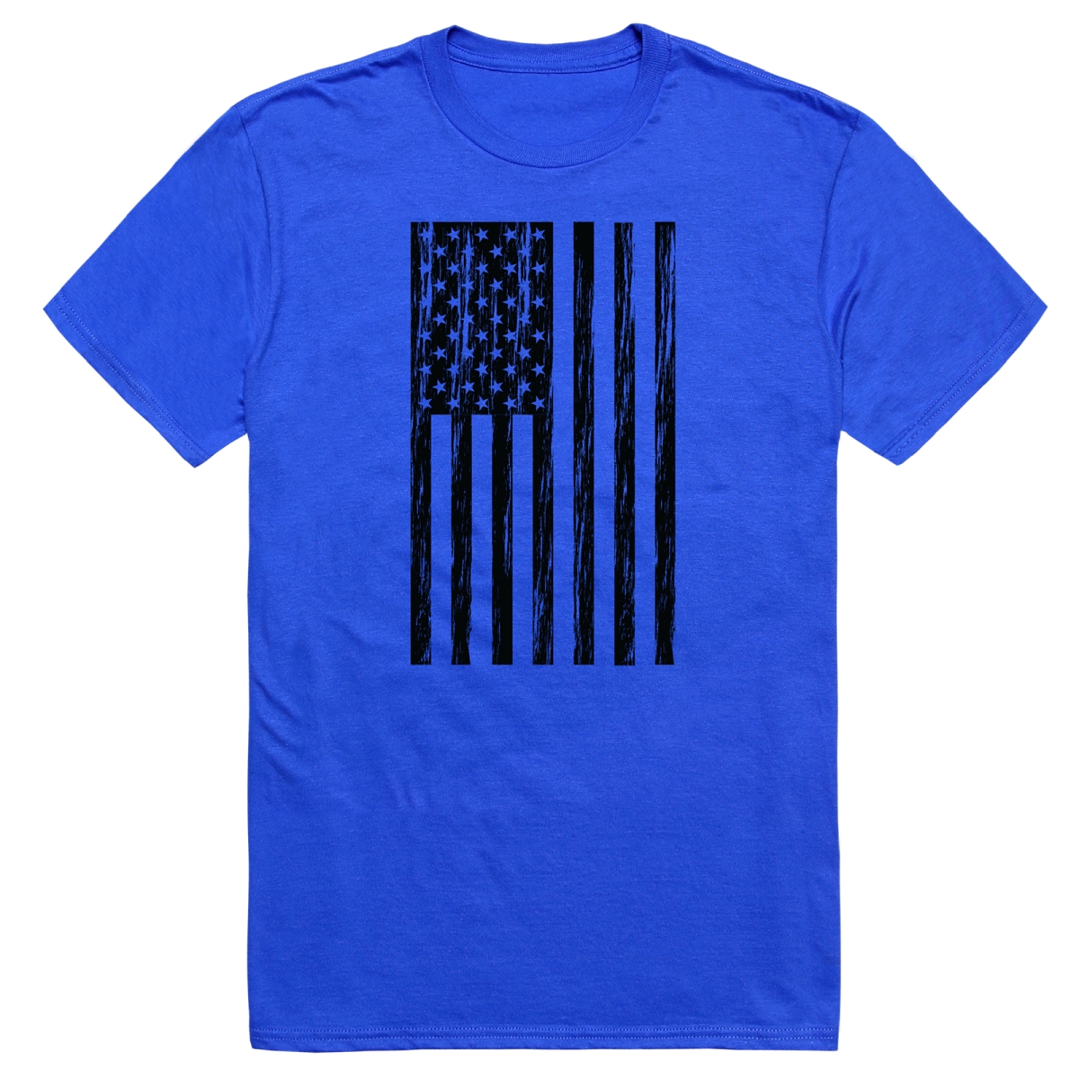 AM3-224-RYL-03 America Basic Flag Vertical Short Sleeve T-Shirt, Royal Blue - Large
