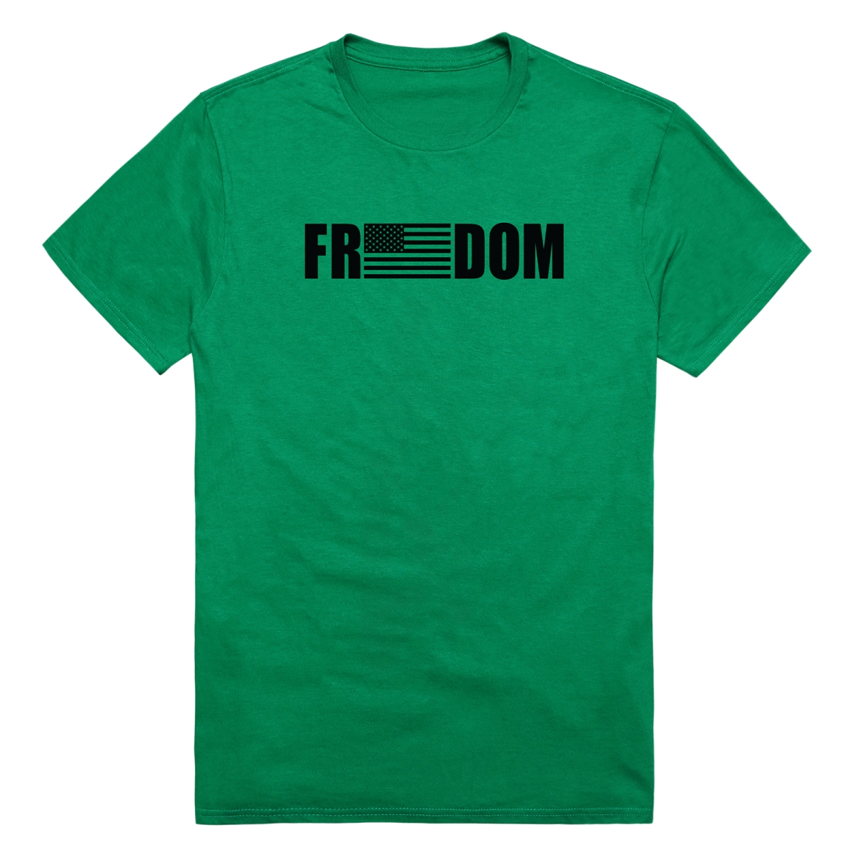 AM3-233-KEL-01 America Basic Freedom Flag Short Sleeve T-Shirt, Kelly - Small