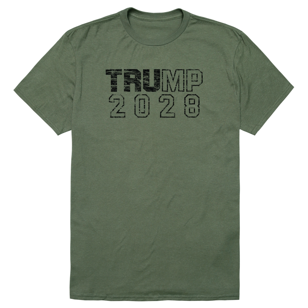 AM2-TRU-OL2-02 Campaign Trump Short Sleeve T-Shirt, Olive - Medium