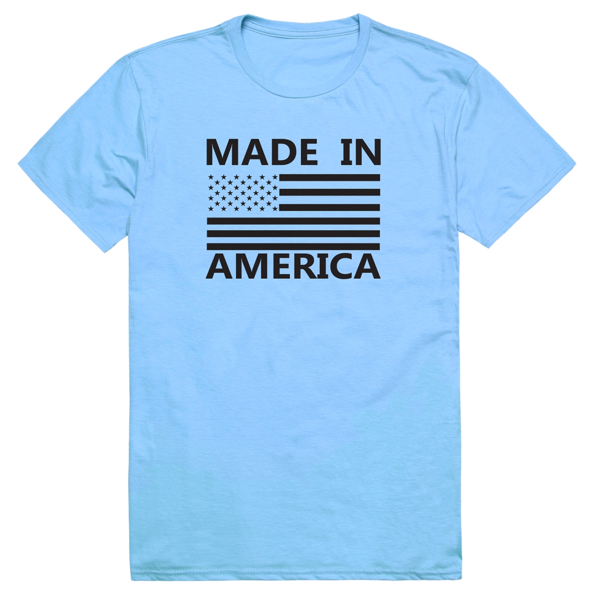 AM3-214-SKY-02 America Basic Made in America Short Sleeve T-Shirt, Sky Blue - Medium