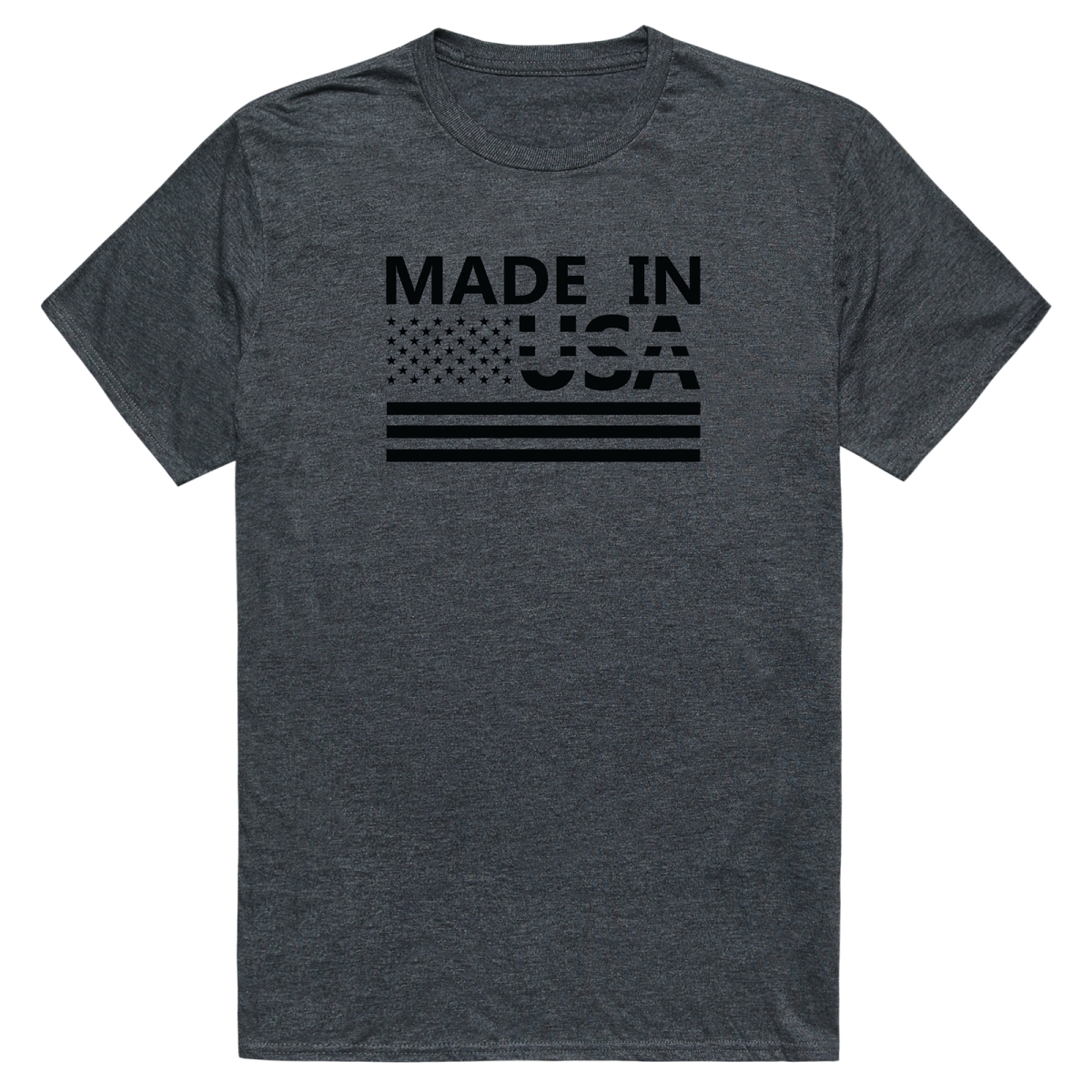 AM3-215-HCH-02 America Basic Made in USA Short Sleeve T-Shirt, Heather Charcoal - Medium