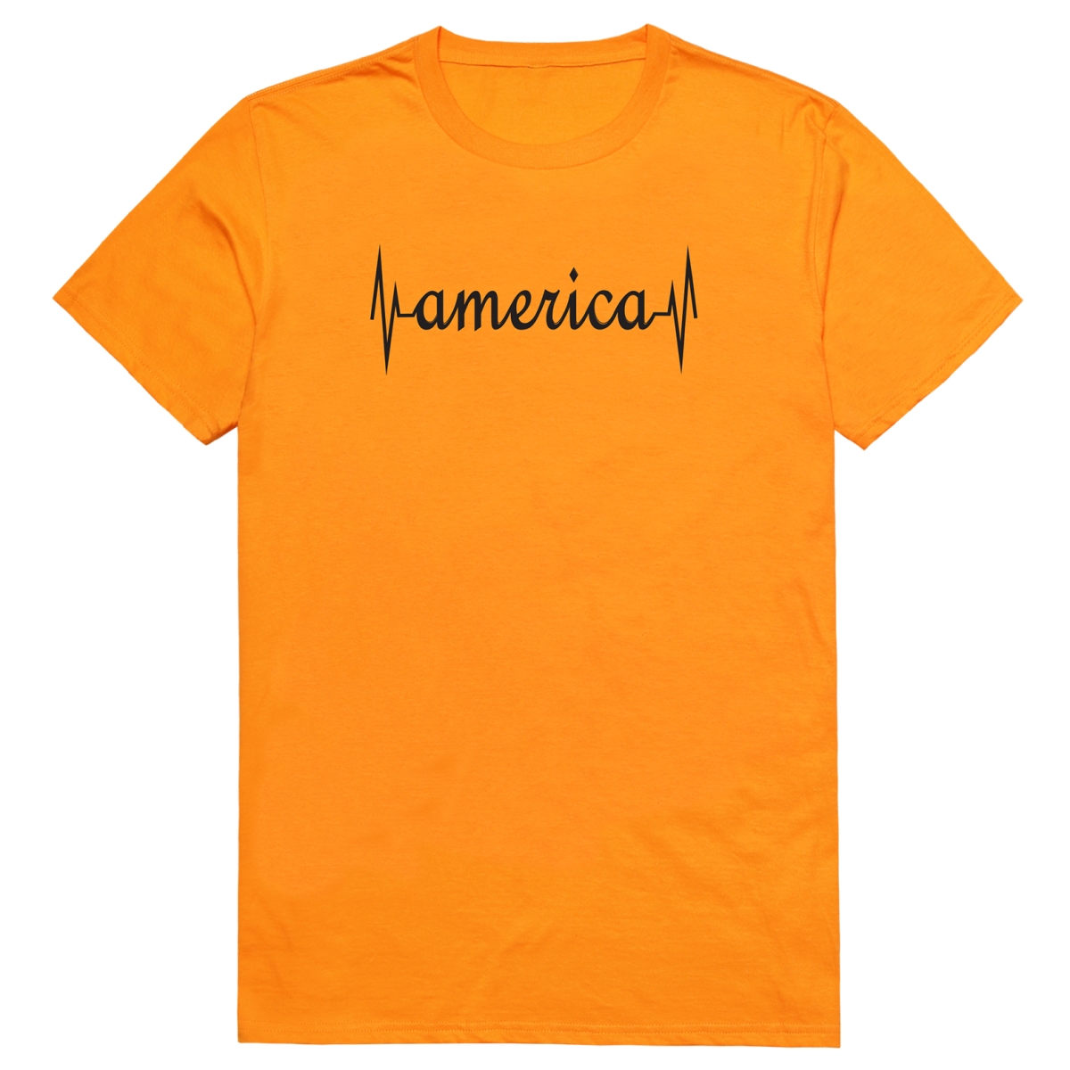 AM3-216-GLD-02 Basic America Heartbeat Short Sleeve T-Shirt, Gold - Medium