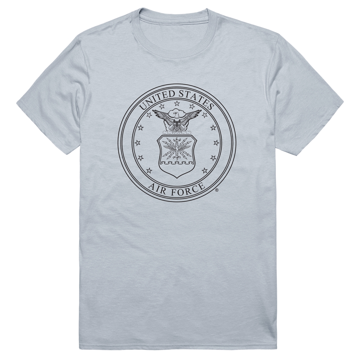 AM5-AF9-SIL-04 Basic Military US Air Force 9 Short Sleeve T-Shirt, Silver - Extra Large