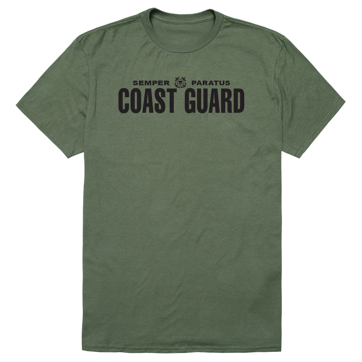 AM5-CG6-OLV-01 Basic Military USCG 6 Short Sleeve T-Shirt, Olive - Small