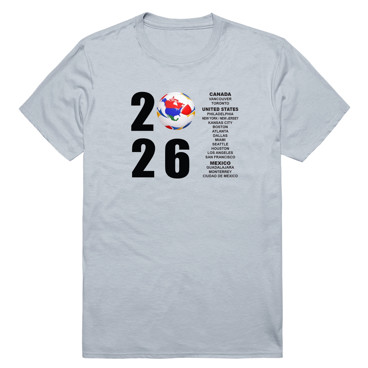 MD1-SB3-SIL-01 Soccer 2026 Short Sleeve T-Shirt, Silver - Small