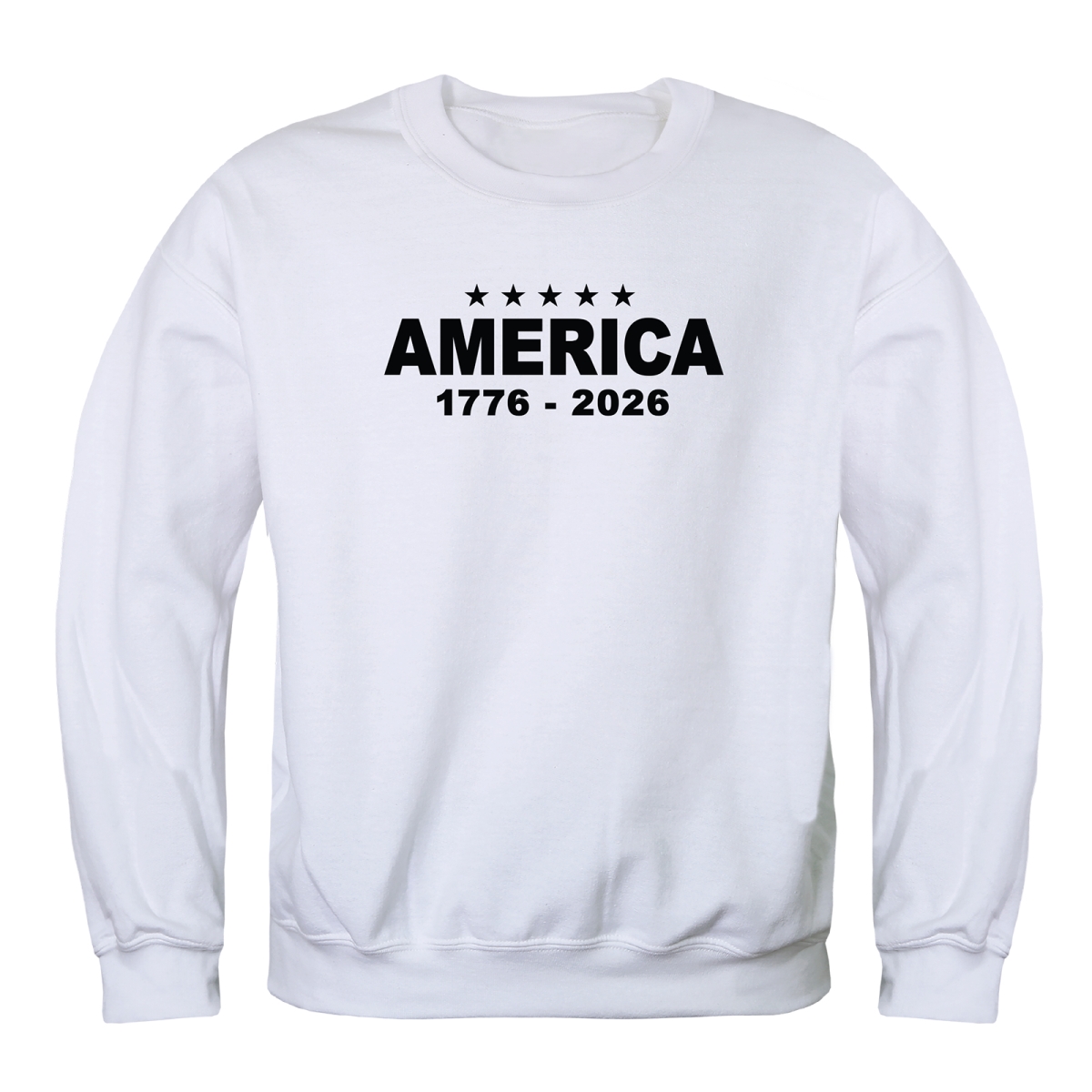 AN5-261-WHT-03 America State Anniversary Crewneck Long Sleeve T-Shirt, White - Large