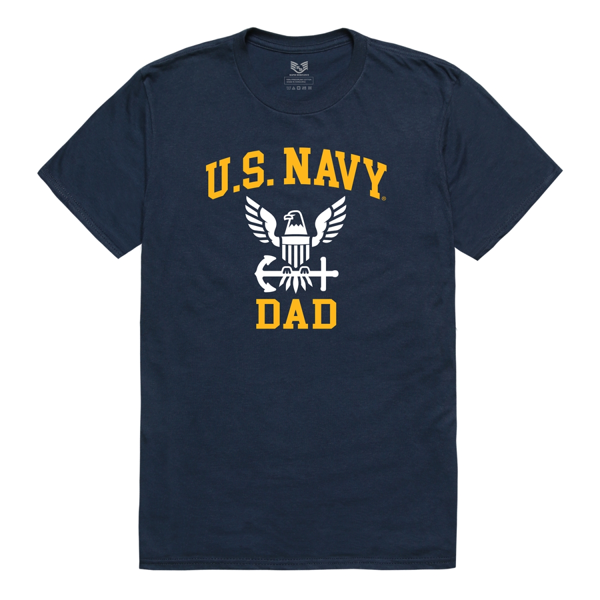 RS2-NA7-NVY-02 Relaxed Graphic US Navy Dad Short Sleeve T-Shirt, Navy - Medium