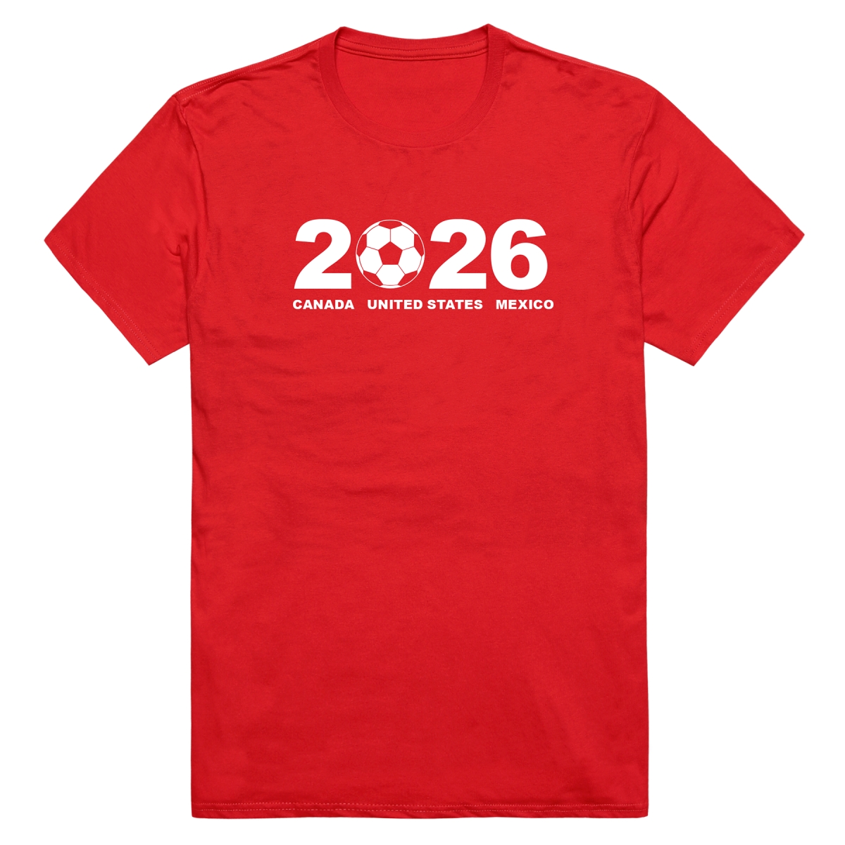 MD1-SB4-RED-04 Soccer State 2026 Short Sleeve T-Shirt, Red - Extra Large