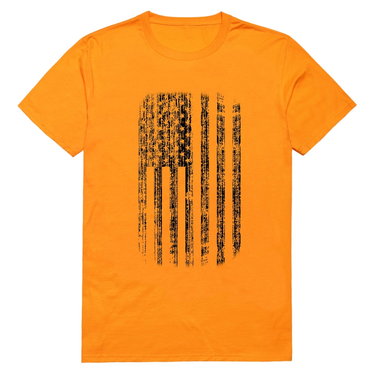 RS6-USA-GL2-03 Distressed American Flag Short Sleeve T-Shirt, Gold - Large