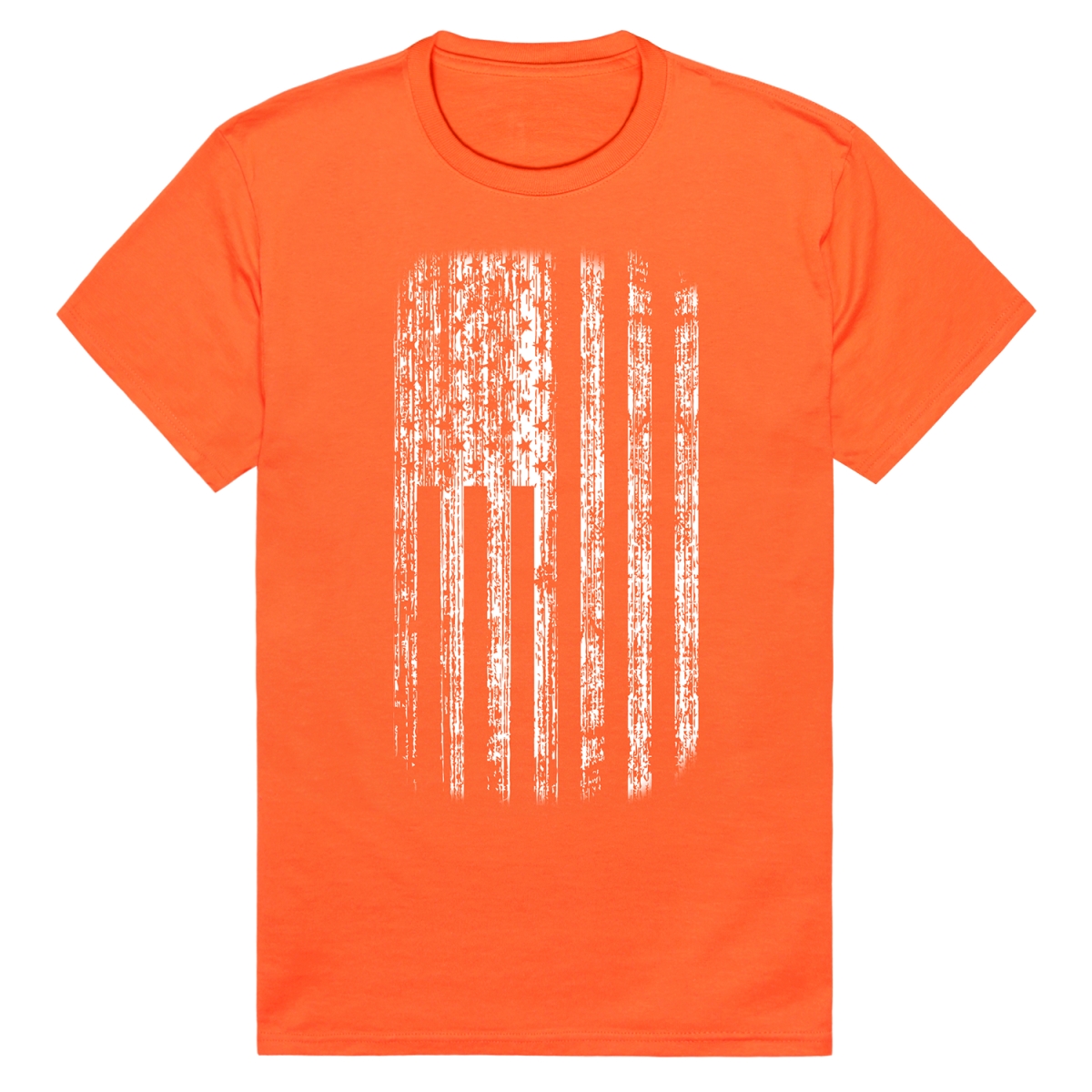 RS6-USA-OR2-04 Distressed American Flag Short Sleeve T-Shirt, Orange - Extra Large