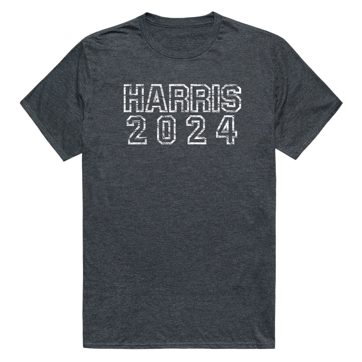 RS9-HAR-HC2-04 Distressed Campaign Harris Short Sleeve T-Shirt, Heather Charcoal - Extra Large