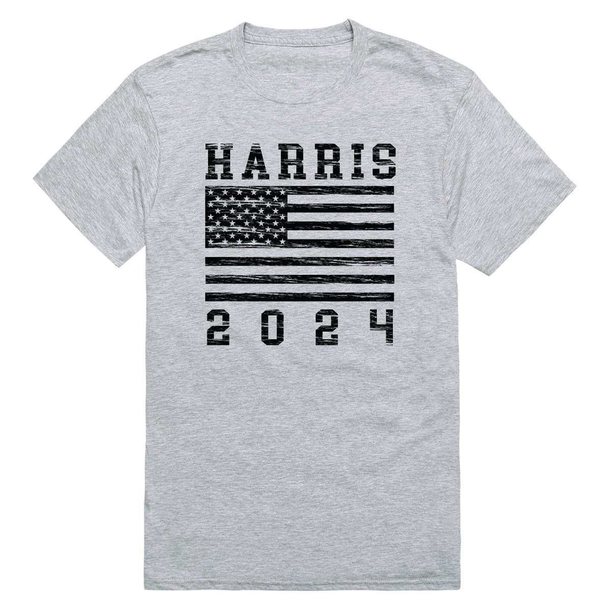 RS9-HAR-HGY-04 Distressed Campaign Harris Short Sleeve T-Shirt, Heather Gray - Extra Large