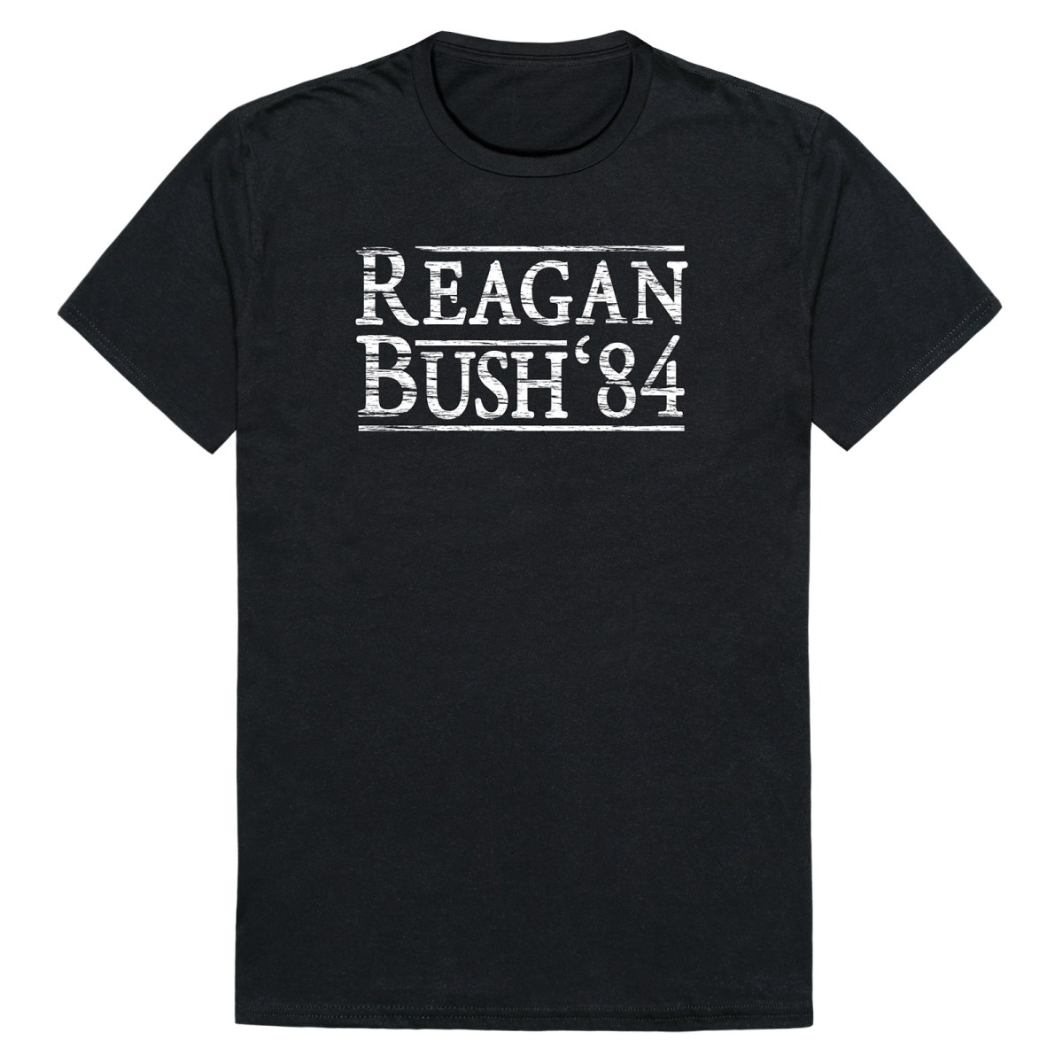 RS9-RE1-BLK-02 Distressed Campaign Reagan 1 Short Sleeve T-Shirt, Black - Medium