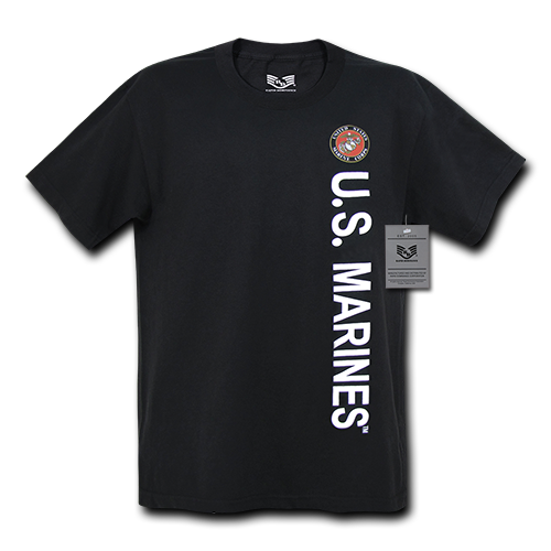 Largeicensed Military T-Shirt, Marines, Black, Large