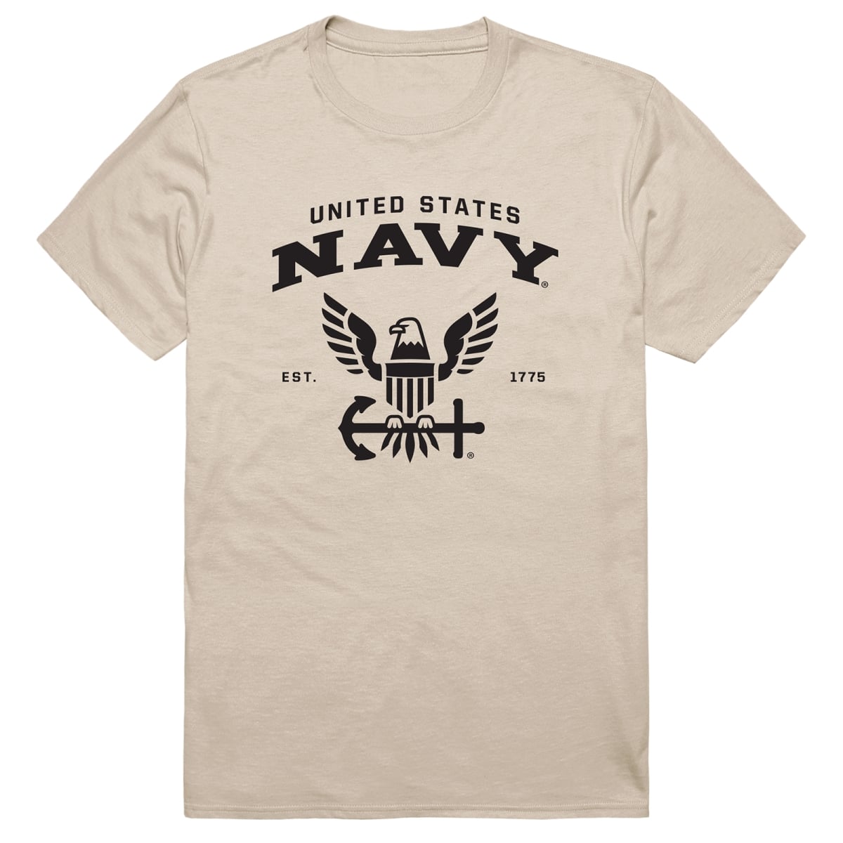 AM5-NA2-SND-04 Basic Military US Navy 2 Short Sleeve T-Shirt, Sand - Extra Large