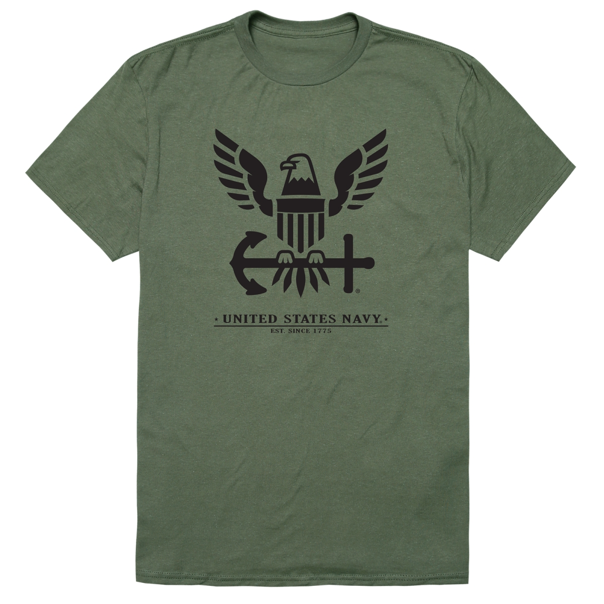 AM5-NA6-OLV-02 Basic Military US Navy 6 Short Sleeve T-Shirt, Olive - Medium