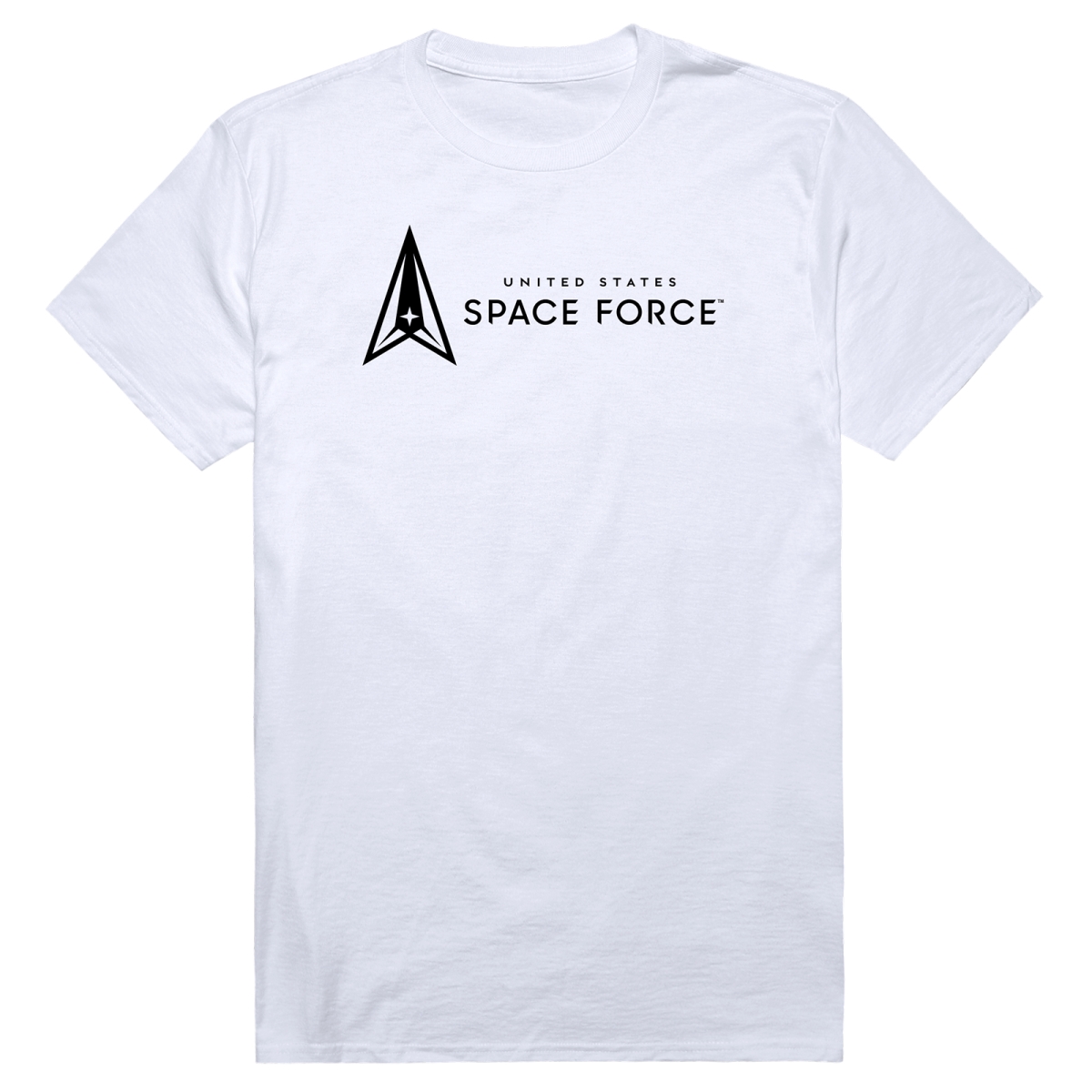 AM5-SF4-WHT-02 Basic Military US Space Force 4 Short Sleeve T-Shirt, White - Medium