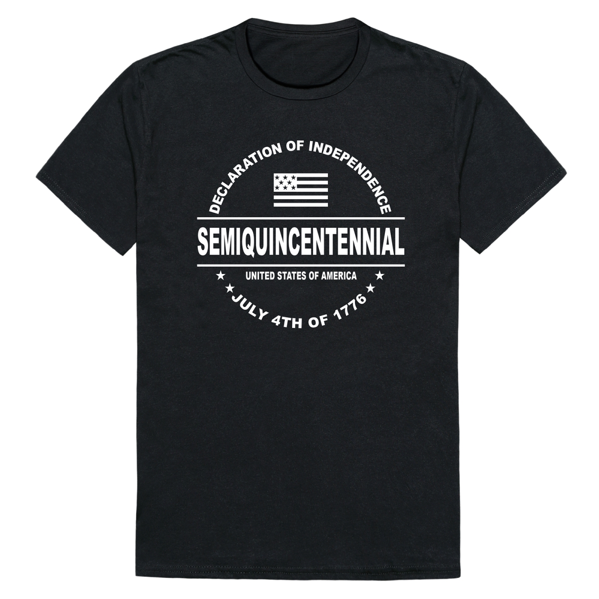 AN3-249-BLK-02 America Anniversary Declaration Short Sleeve T-Shirt, Black - Medium