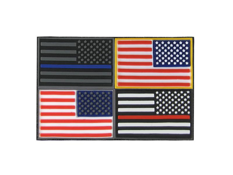 T96-PACK-4 Tactical Mini Patches, USA Flag - Pack of 4